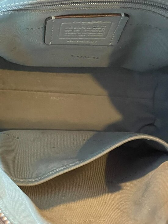 COACH Women's Small Dufflette in Natural Calf Leather Silver/Sage 21377 - Picture 11 of 13